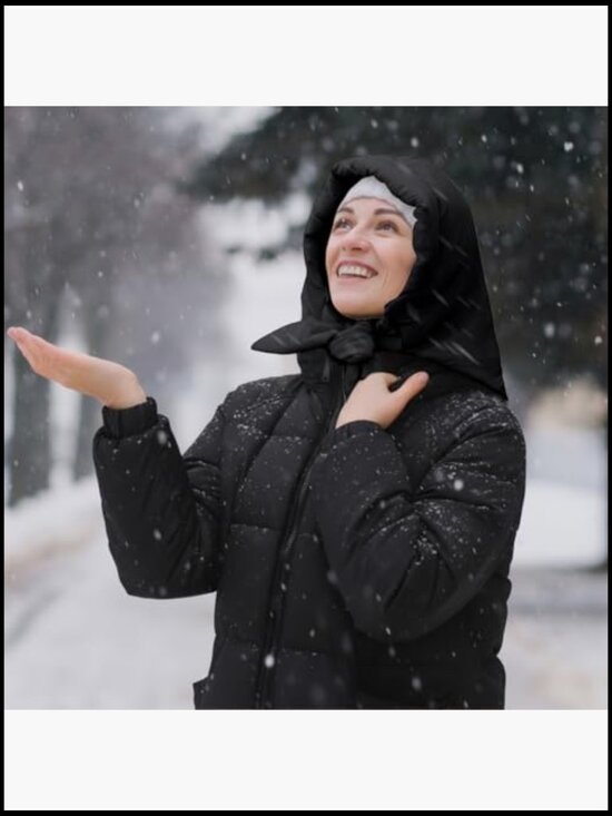 Synthetic Down Hooded Scarf Hat Balaclava Set Warm Winter Beanie Windproof main image 5